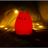 Luminária Noturna Gatinho LED – 7 Cores com Controle por Toque