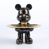 Escultura Urso Graffiti com Bandeja em Aço Inox – Arte e Organização 20cm