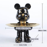 Escultura Urso Graffiti com Bandeja em Aço Inox – Arte e Organização 20cm