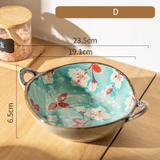 Bowl Vintage em Cerâmica Pintado à Mão – 700ml com Alças Laterais