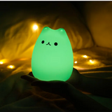 Luminária Noturna Gatinho LED – 7 Cores com Controle por Toque