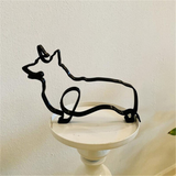 Escultura Minimalista de Animal em Ferro – Gato, Corgi, Chihuahua e Bulldog