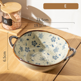Bowl Vintage em Cerâmica Pintado à Mão – 700ml com Alças Laterais