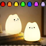 Luminária Noturna Gatinho LED – 7 Cores com Controle por Toque