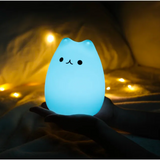 Luminária Noturna Gatinho LED – 7 Cores com Controle por Toque