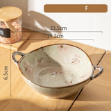 Bowl Vintage em Cerâmica Pintado à Mão – 700ml com Alças Laterais