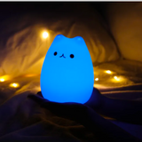 Luminária Noturna Gatinho LED – 7 Cores com Controle por Toque