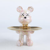 Escultura Urso Graffiti com Bandeja em Aço Inox – Arte e Organização 20cm