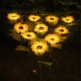Kit 3 Luminárias Solares de Girassol para Jardim – LED com Acendimento Automático