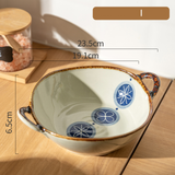 Bowl Vintage em Cerâmica Pintado à Mão – 700ml com Alças Laterais