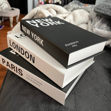Kit com 3 Livros Decorativos com Compartimento – New York, London e Paris