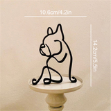 Escultura Minimalista de Animal em Ferro – Gato, Corgi, Chihuahua e Bulldog