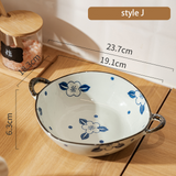 Bowl Vintage em Cerâmica Pintado à Mão – 700ml com Alças Laterais
