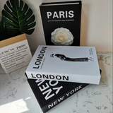 Kit com 3 Livros Decorativos com Compartimento – New York, London e Paris