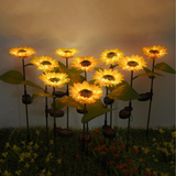 Kit 3 Luminárias Solares de Girassol para Jardim – LED com Acendimento Automático