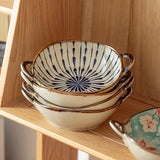 Bowl Vintage em Cerâmica Pintado à Mão – 700ml com Alças Laterais