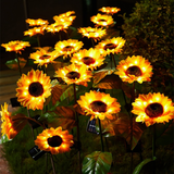 Kit 3 Luminárias Solares de Girassol para Jardim – LED com Acendimento Automático