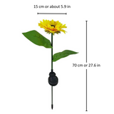 Kit 3 Luminárias Solares de Girassol para Jardim – LED com Acendimento Automático