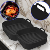 Kit 2 Formas de Silicone Quadradas para Air Fryer