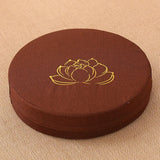 Almofada de Meditação em Linho com Bordado de Lótus – 40x6cm