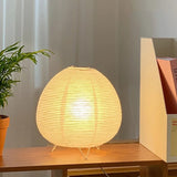 Luminária de Mesa Wabi-Sabi em Papel de Arroz e Bambu – Luz Aconchegante