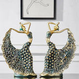 Escultura Decorativa Dançarina Pavão – Arte Abstrata em Cerâmica 28,5cm