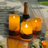 Kit com 3 Velas LED de Chama Dançante – Sem Fio com Detalhe em Corda