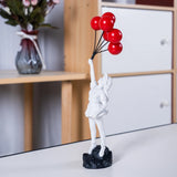Escultura Menina com Balões em Resina – Arte Decorativa 25cm