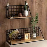 Prateleira de Parede em Metal com Base de Madeira – Organização e Decoração