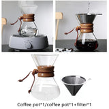 Cafeteira Pour Over 400ml com Filtro Reutilizável em Aço Inoxidável