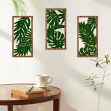 Kit com 3 Quadros de Parede em Madeira Estilo Boho – Arte Botânica