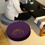 Almofada de Meditação em Linho com Bordado de Lótus – 40x6cm