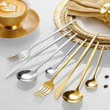 Conjunto de Talheres em Aço Inoxidável Dourado – 16 Peças
