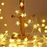 Cordão de Luzes LED Estrela – 10m com 80 LEDs de Luz Quente