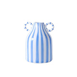 Vaso de Cerâmica Listrado com Alças Duplas 16 cm