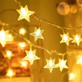 Cordão de Luzes LED Estrela – 10m com 80 LEDs de Luz Quente