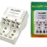 Kit Carregador Bivolt para Pilhas Recarregáveis AA e AAA