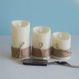 Kit com 3 Velas LED de Chama Dançante – Sem Fio com Detalhe em Corda